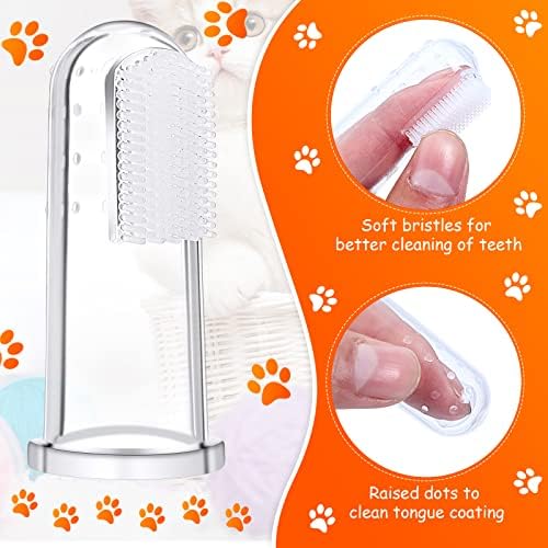 Nuogo 80 Pack Bulk Dog Finger Toothbrushes