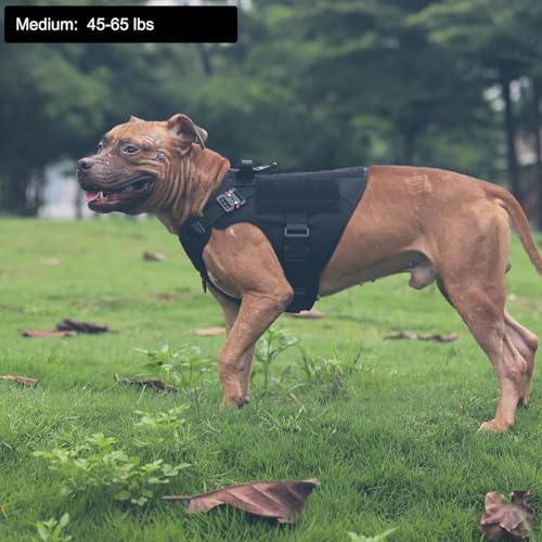 ICEFANG Tactical Dog Harness for Medium Dogs,Reflective No Pull Dog Vest