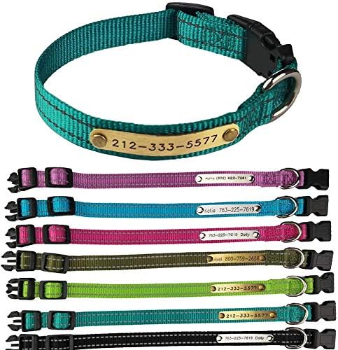 SINYUDUN Personalized Reflective Dog Collars with Customized ID Tags