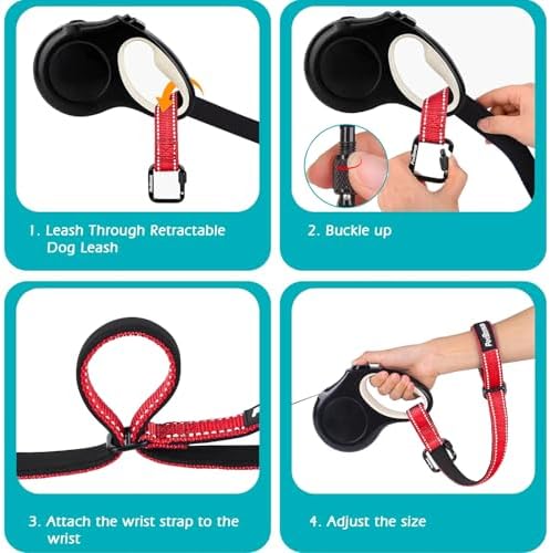 PetBonus Dog Leash Wrist Strap with Lockable Clip for Dog Retractable Leash