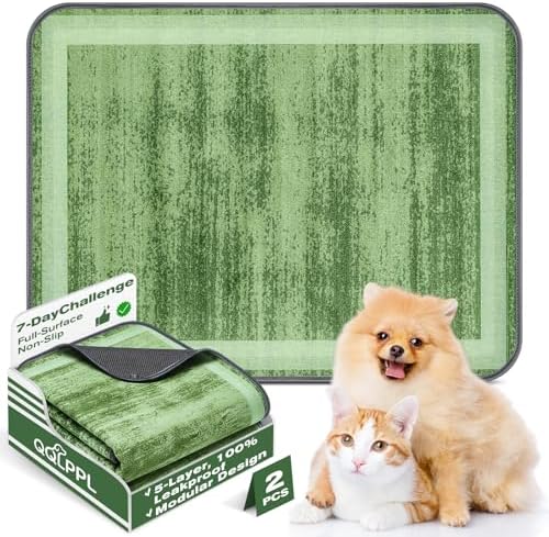 Washable Reusable Dog Pee Pads for Cats 2 Pack Waterproof Non-Slip