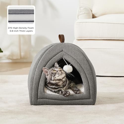 Bedsure 2in1 Cat Beds for Indoor Cats Cave for Kitten with Washable Pillow
