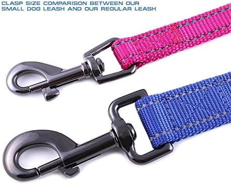 Max and Neo Small Dog Leash - Reflective Nylon, Donates to Dog Rescue (Pink, 4x5/8)