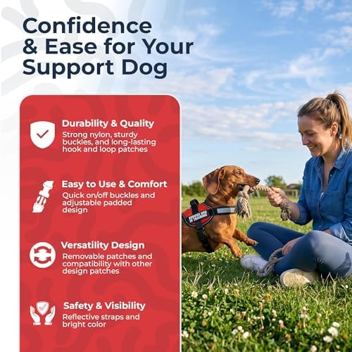 Industrial Puppy Service Dog in Training Vest Harness, XXS 13.5-17 in Red