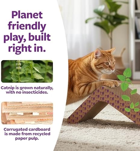 SmartyKat Scratch Ladder Angled Cat Scratcher with Catnip Infusion Technology, Versatile for Floor or Wall Use