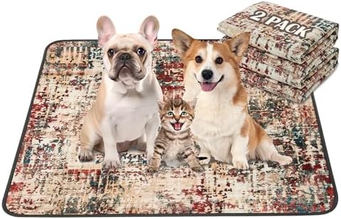 Qeils Washable Pee Pads for Dogs, Reusable Puppy Pads 36"x 41" 2 Pack