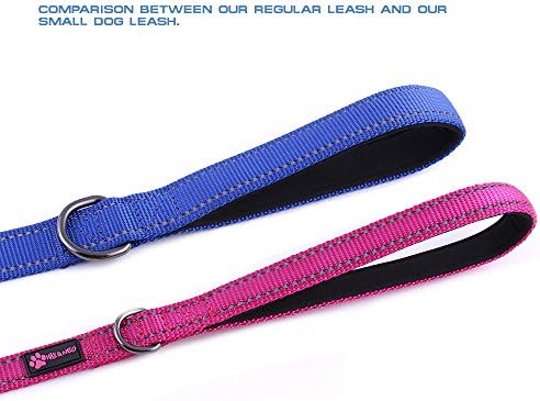 Max and Neo Small Dog Reflective Nylon Leash - Donate a Leash to Dog Rescue for Each Sold (Black, 4x5/8)