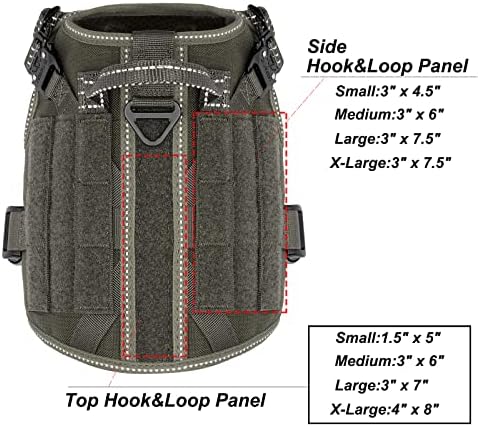 ICEFANG Tactical Dog Harness for Small Dogs,Reflective No Pull Dog Vest