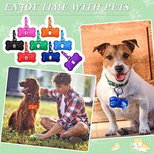 Perkoop 80 Pcs Dog Poop Bag Dispenser with Dog Waste Bags, Bone Shape