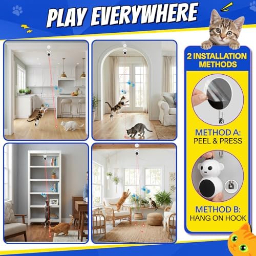 Interactive Cat Toys for Indoor Cats, Automatic Moving Toy with Flying Bird