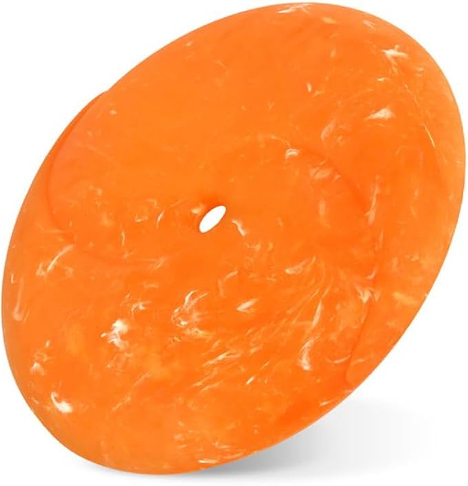 P.L.A.Y. Cute Outdoor Dog Toys - ZoomieRex InfiniDisc Rubber Frisbee, Great for Puppies & Small, Medium, Large Dogs - Dishwasher Safe, Lightweight, Floats in Water, Beach Friendly (Orange, Small)