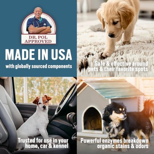 Dr. Pol Incredi-Pol Stain & Odor Remover | Eliminates Dirt, Urine | Safe and Effective Around Pets & Their Favorite Spots | Trigger Spray for Easy Use | 16 oz | Fresh Citrus