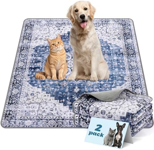 Washable Pee Pads for Dogs and Cats 2 Pack Reusable Puppy Training Pads 36"x24" Super Absorbent Waterproof Dog Training Pads, Non-Slip and Leak-Proof Whelping Pads for Pet Housebreaking Deep Blue