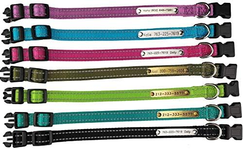 SINYUDUN Personalized Reflective Dog Collars with Customized ID Tags