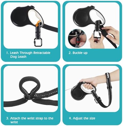 PetBonus Dog Leash Wrist Strap with Lockable Clip for Dog Retractable Leash