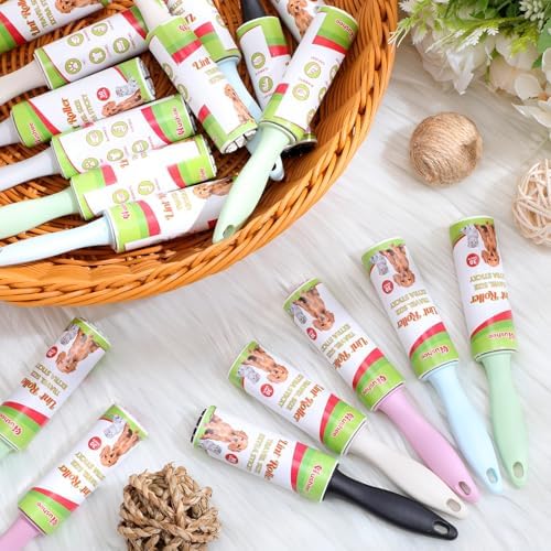 Hushee 24 Pcs Mini Lint Roller for Travel Size, Pet Hair Remover