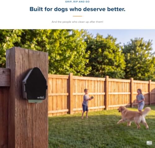 Indoor/Outdoor Dog Poop Bag Dispenser Wall Mount (Black), Includes 3 Sample Rolls of Waste Bags, Easy Setup Dog Poop Station