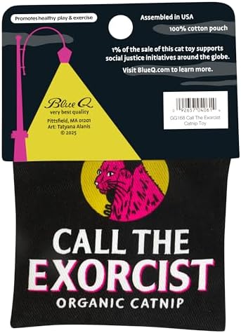 Blue Q Catnip - Cute Cat Toys for Biting with Funny Graphics - The Exorcist