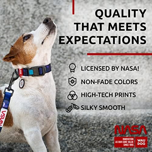 WAUDOG Adjustable Nylon Dog Collar for Large Small Medium Dogs with QR Tag