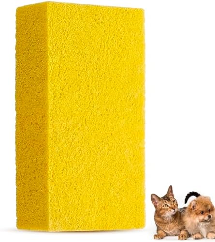 1 Pack Pet Hair Remover Sponge Cat and Dog Hair Sponge, Yellow
