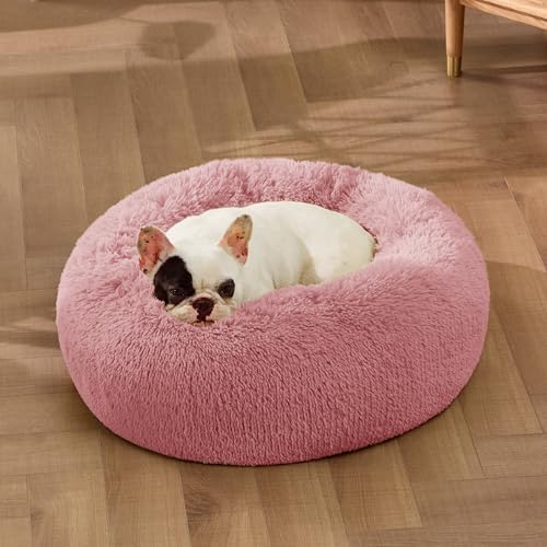 Bedsure Calming Small Dog Bed Donut Washable Cat＆Puppy Bed,23 inches