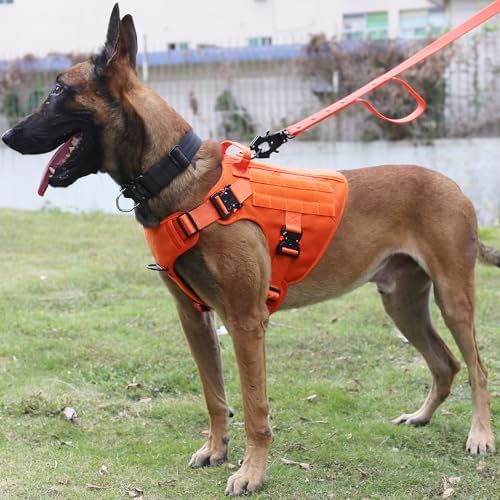 ICEFANG Tactical Dog Harness for Large Dogs,Full Metal Buckles Dog Vest