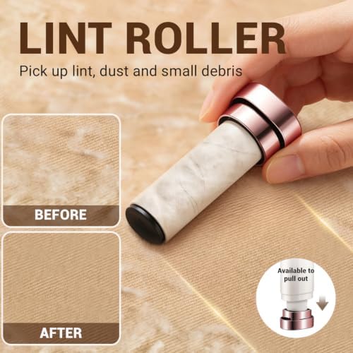 Fabric Shaver, 3 in 1 Lint Remover with Hair Remover Brush & Lint Rollers, Digital Led Display, 3 Speeds with Replaceable Blades, Remove Pilling for Clothes, Furniture, Sweater, Couch, Blanket, Pet
