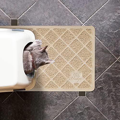 Niubya Premium Cat Litter Mat, Litter Box Mat with Non-Slip and Waterproof Backing, Litter Trapping Mat Soft on Kitty Paws and Easy to Clean, Cat Mat Traps Litter from Box