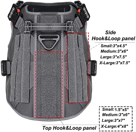 ICEFANG Tactical Dog Harness for Large Dogs,Reflective No Pull Dog Vest