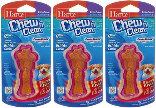 Hartz Tiny Dog Dental Duo Dog Toy Edible Chew Combo [Set of 3]