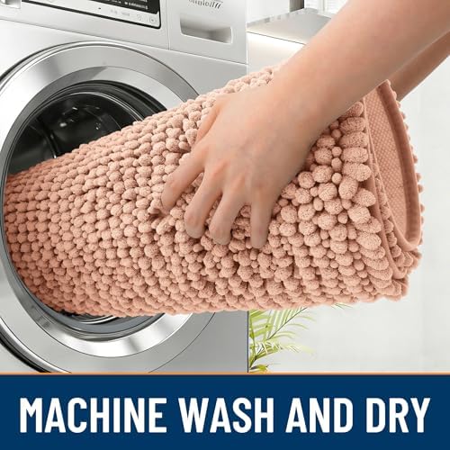 OLANLY Dog Door Mat for Muddy Paws 44x24, Extra Absorbent Chenille Mud Mat