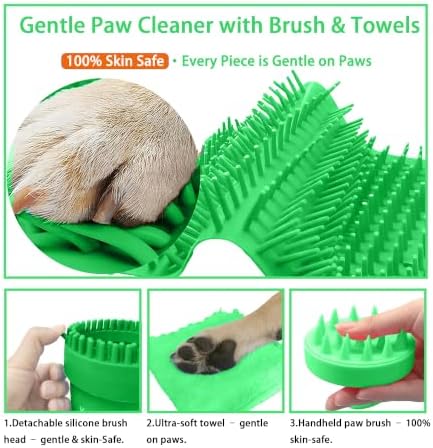 Dog Paw Cleaner Cup with Detachable Top Brush for Large & XL Dogs