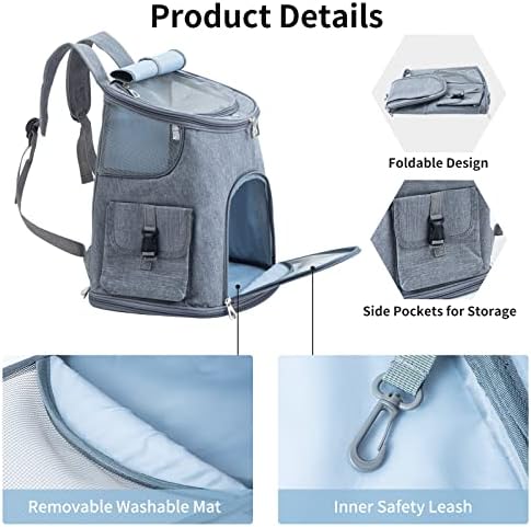 Cat Backpack Carrier- Small Dog Backpack Carrier Pet Carrier Backpack, Breathable and Cool Cat Travel Backpack, Suitable for Hiking, Traveling, Camping