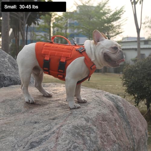 ICEFANG No Pull Tactical Dog Harness for Small Dogs,Adjustable Dog Vest