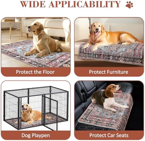 Washable Pee Pads for Dogs, 2 Pack Reusable Puppy Pads Absorbent Training Pads for Dogs Waterproof Dog Mat Non-Slip Whelping Pet Mat (Pink, 36“×24”-2Pack)
