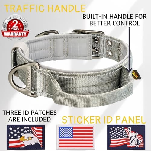 ADITYNA Heavy Duty Dog Collar for Medium Dogs with Traffic Handle