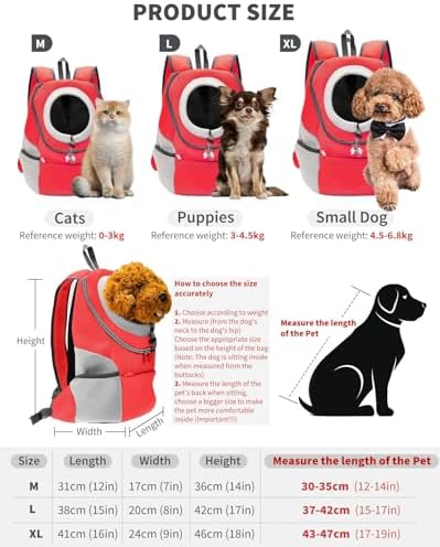 PETCUTE Dog Backpack Carrier Cat Carrier Pet Travel Carriers for Small Dogs and Cats Pet Travel Backpack