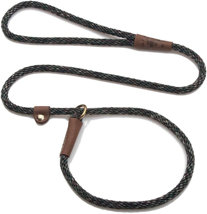 Mendota Pet Slip Leash - Dog Lead and Collar Combo - Made in The USA - Camo, 3/8 in x 6 ft - for Small/Medium Breeds