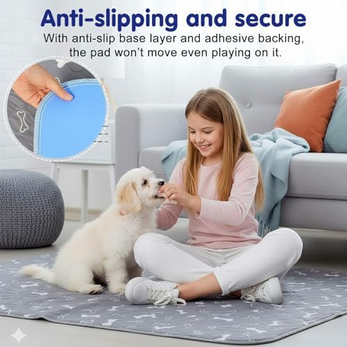 Pee Pads with Pheromones, Elite Pads for Cats, Washable Pee Pads for Dogs, Leak-Proof & Anti-Slip Pet Training Pad for Home & Travel(Brown-B, S: 11.8" × 11.8")
