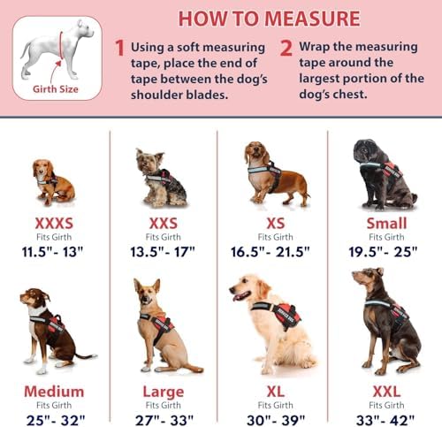 Industrial Puppy Emotional Support Vest Harness, Medium 25-32 in, Red