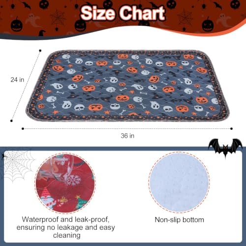 BEAUTYZOO 2 Pack Washable Pee Pads for Dogs,Reusable Puppy Pad 24x36 Skull