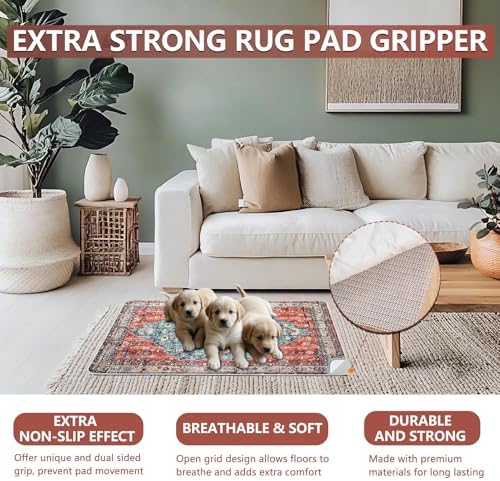 Washable Thickened Pee Pads for Dogs, 4 Pack (18"x24") Upgrade Reusable Puppy Pads with Non-Slip Rug, Super Absorbent Leakproof Puppy Training & Whelping Pads for Dogs, Doggie