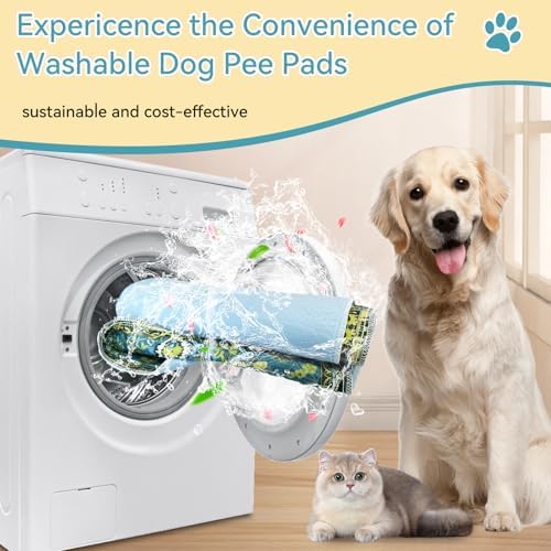 Washable Pee Pads for Dogs and Cats - 100% Waterproof Leakproof Reusable Puppy Pads, Super Absorbent & Non-Slip Whelping Training Pads Litter Mat for Furniture Protector Pet Housebreaking