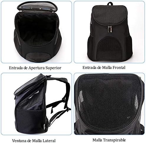 ESUPPORT Dog Carrier Backpack, Pets Bag Carrier Pet Outdoor Backpack Holds Dogs up to 3 kg, Dog Travel Bag with Mesh Window for Walking Hiking Bike Camping Outdoor and Motorcycle
