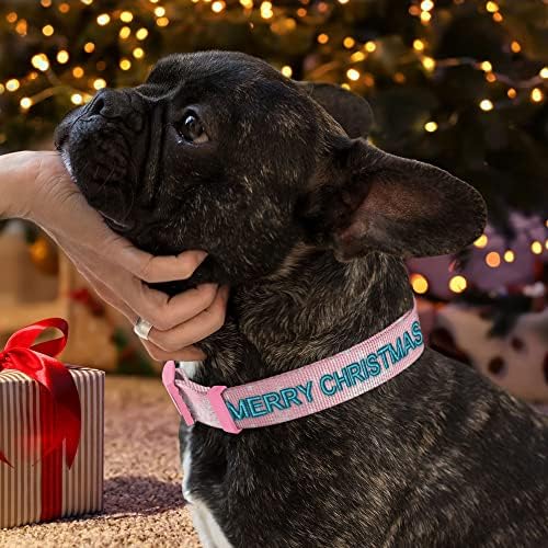 Pawtitas Personalized Dog Collar Dog Soft Adjustable Puppy Collar Customizable Embroidered add Pet Name Phone Number or Phrase Small Christmas Cookies
