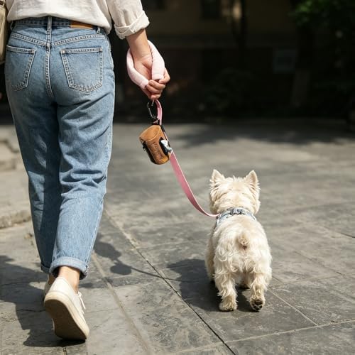 Dog Poop Bag Holder for Leashes doggie bag holder (Brown)