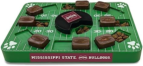 Pets First NCAA Mississippi State Bulldogs Puzzle Toy, Puzzle Treat Dog Toy, Interactive Dog Treat Toy, Dog Puzzle Feeding Slow Toy