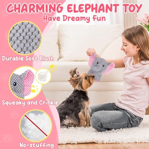 XIUGOAL Pink Puppy Toys for Boredom - 23 Pack Puppy Chew Toys for Teething, Enrichment Dog Toys for Small Dogs with Squeaky Dog Chew Toys, Treat Ball and Ropes