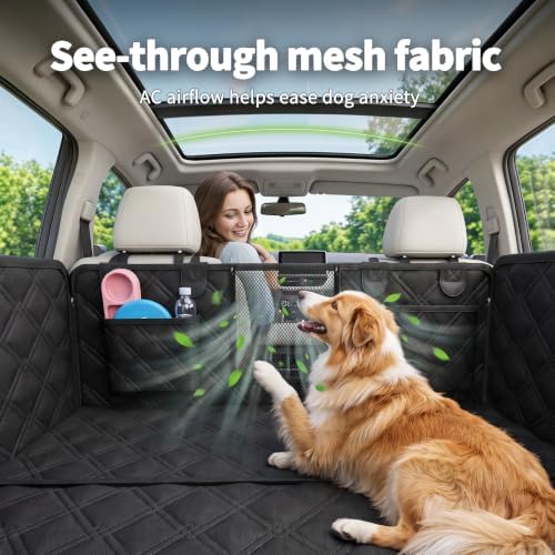 Upgraded Dog Car Seat Cover for Back Seat, Hard Bottom Seat Extender