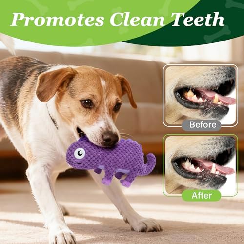 PrimePets 5 Pack Plush Crinkle Squeaky Dog Toys for Small Medium Large Dog